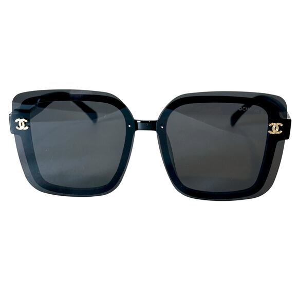 Chanel Sunglasses For Women Oversized Black Frame / Gray Lens Luxury Designer - Picture 2 of 9